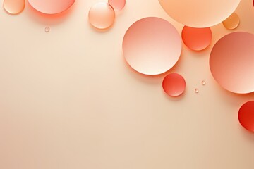 3d rendering of an abstract background with orange and peach circles on a delicate background