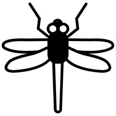 Dragonfly solid glyph icon