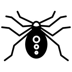 Spider solid glyph icon