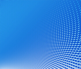 Naklejka premium Dotted vector abstract background, blue dots in perspective flow, multimedia information theme, big data technology image, cool backdrop.