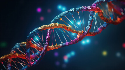 dna helix on black background