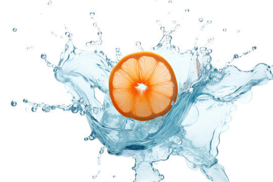 Ice Blue Splash With Apricot Isolated On Transparent Background © Yasir