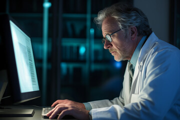 Fototapeta premium Orthopedic surgeon doctor examining patient joint x-ray bone scan in radiology orthopedic hospital Generative Ai