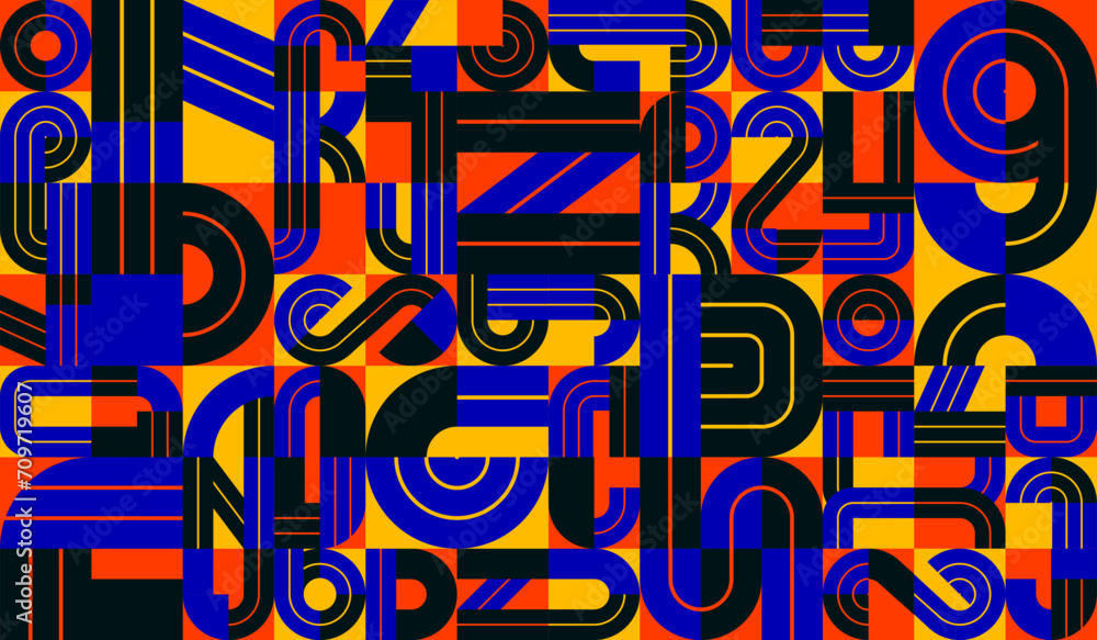 Poster seamless geometric pattern vector, abstract background design with colorful elements taken from lett