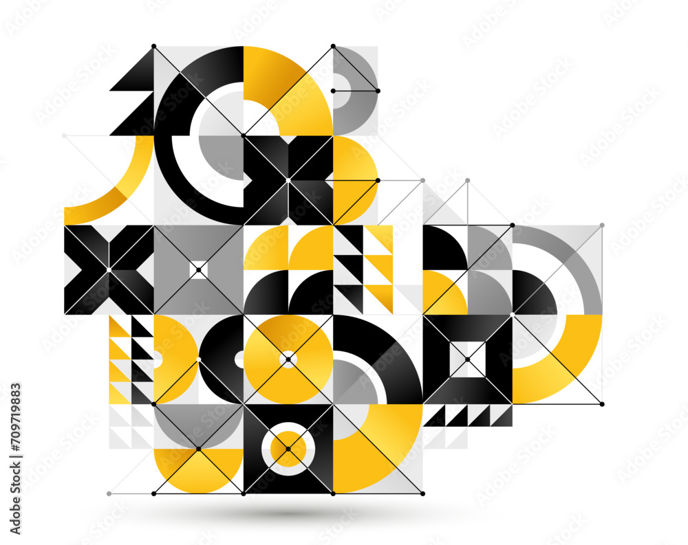 Aufkleber abstract vector geometric background, tech engineering look like shapes and lines composition, techn