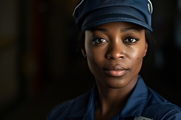 Export postal worker standing workplace delivery center Generative AI picture