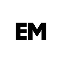 Letter E and M, EM logo design template. Minimal monogram initial based logotype.