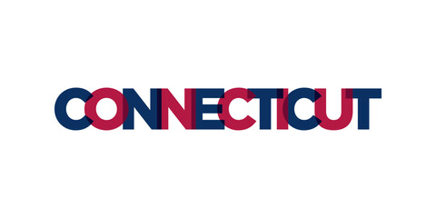 Connecticut, USA typography slogan design. America logo with graphic city lettering for print and web.