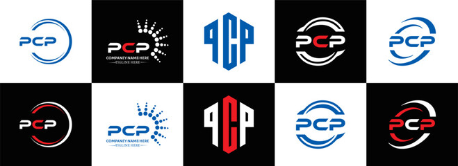 PCP logo. P C P design. White PCP letter. PCP, P C P letter logo design. Initial letter PCP linked circle uppercase monogram logo. P C P letter logo vector design. PCP letter logo design five style.	

