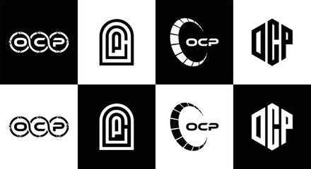 OCP logo. O C P design. White OCP letter. OCP, O C P letter logo design. Initial letter OCP linked circle uppercase monogram logo. O C P letter logo vector design. OCP letter logo design five style.	
