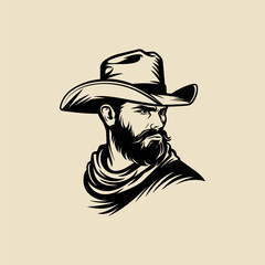 Cowboy logo design vector illustration