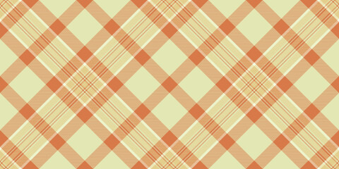 Windowpane plaid check background, full tartan texture textile. Chinese new year pattern vector seamless fabric in light and orange colors.