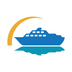 Obraz premium yacht logo abstract vector template. Boat Logo Design Template Vector Graphic Branding Element.