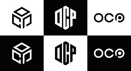 OCP logo. O C P design. White OCP letter. OCP, O C P letter logo design. Initial letter OCP linked circle uppercase monogram logo. O C P letter logo vector design. OCP letter logo design five style.	
