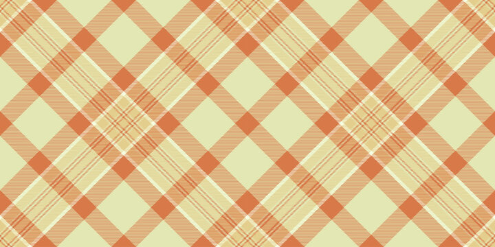 Windowpane plaid check background, full tartan texture textile. Chinese new year pattern vector seamless fabric in light and orange colors.