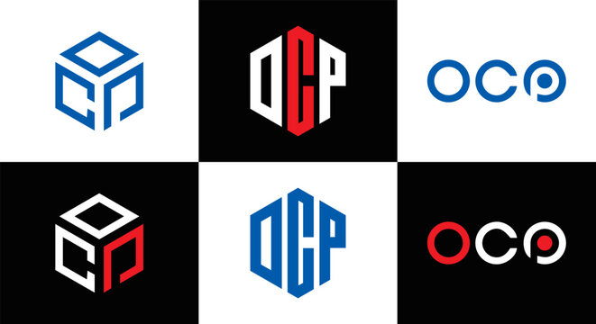 OCP logo. O C P design. White OCP letter. OCP, O C P letter logo design. Initial letter OCP linked circle uppercase monogram logo. O C P letter logo vector design. OCP letter logo design five style.	
