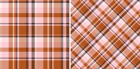 Check plaid background of textile tartan fabric with a texture pattern vector seamless. Set in wedding colors for slim skirt fashion.