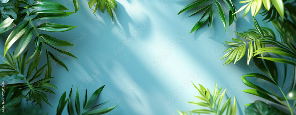 Sticker Tropical Leaves Background