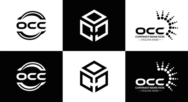 OCC logo. O C C design. White OCC letter. OCC, O C C letter logo design. Initial letter OCC linked circle uppercase monogram logo. O C C letter logo vector design. OCC letter logo design five style.	
