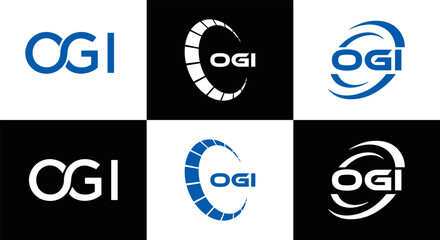 OGI logo. O G I design. White OGI letter. OGI, O G I letter logo design. Initial letter OGI linked circle uppercase monogram logo. O G I letter logo vector design. OGI letter logo design five style.	
