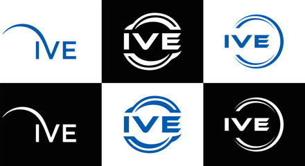 IVE logo. I V E design. White IVE letter. IVE, I V E letter logo design. Initial letter IVE linked circle uppercase monogram logo. I V E letter logo vector design. IVE letter logo design five style.	
