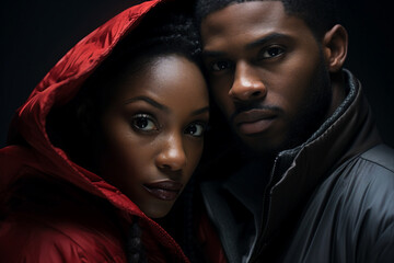 Generative ai image romantic moment of cute loving couple