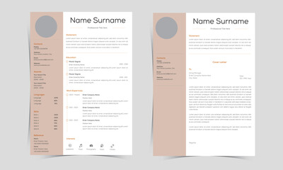 Modern Infographic Style Design Template with Cover Letter