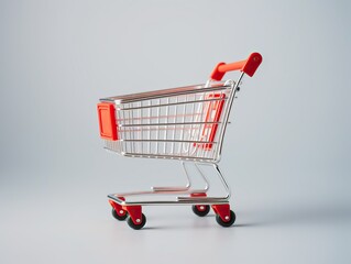Grocery Shopping Essentials: Empty Supermarket Trolley