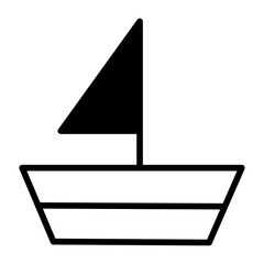 Boat solid glyph icon