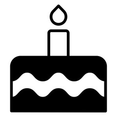 Cake solid glyph icon