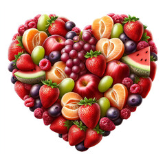 Obraz premium Heart-shaped fruit platter