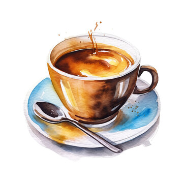 Espresso Macchiato Aquarell Kunst Bild Kaffeetasse Schaum Handgemalt Kaffee Kunstwerk Italienischer Kaffee Leinwanddruck Barista Kunst Küchendekor Café Wandbild Geschenkidee Kaffeegenuss