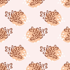 Vector seamless pattern with flowers