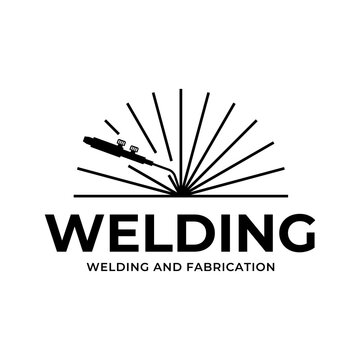 Welding torch logo design. Welder tool vector design. Welding work logotype.
