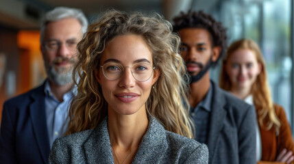 Fototapeta premium portrait group of different ethnicity diversity people in team office. equality concept.