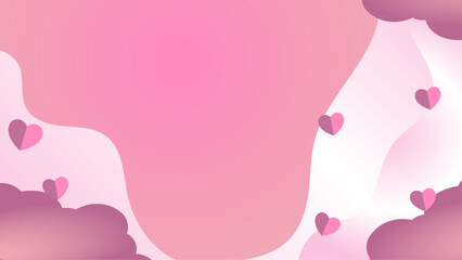 Pink love heart seamless pattern illustration. Cute romantic pink hearts background print.