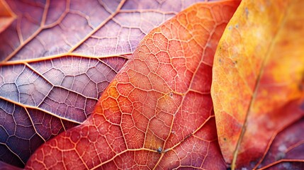 Fototapeta premium macro image of a vibrant dried leaf in fall
