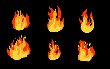 Vector flame illustration set