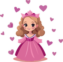 Obraz premium Sweet Princess and Pink Heart 