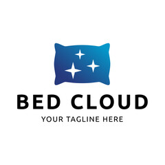 Simple Design Sleeping Pillow. Logo for Business, Interior, Furniture and Sleep Symbol.