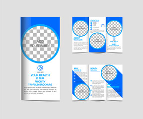 Tri fold Medical  Brochure Design Template Vector