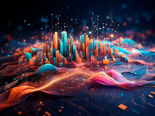 Obraz premium Big Data Integration in Abstract Beautiful Digital World