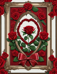 red rose on a wooden background
