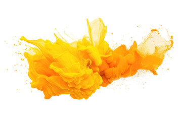 Radiant Yellow Orange Splash Isolated On Transparent Background - obrazy, fototapety, plakaty