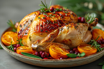 roasted turkey with vegetables