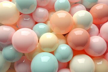 Colorful Abstract Background with Geometric Circle Balls in Pastel Colors