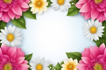
light background space for text with a frame of flowers