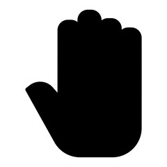 Stop Hand solid glyph icon