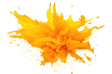 Yellow and Orange Splash Isolated On Transparent Background - obrazy, fototapety, plakaty