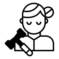 Woman Judgement solid glyph icon